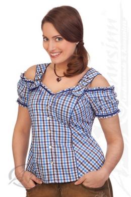 Spieth & Wensky Trachtenbluse - TAUBE, Blau, 54