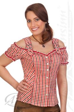 Spieth & Wensky Trachtenbluse - TAUBE, Rot, 50