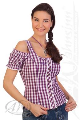 Spieth & Wensky Trachtenbluse - WEDA, Aubergine, 36