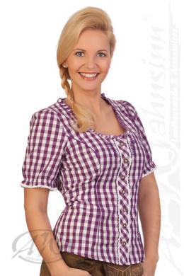 Spieth & Wensky Trachtenbluse - WINKA, Aubergine, 32