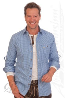 Spieth & Wensky Trachtenhemd - ATHEN LA, Blau, 37/38 (S)