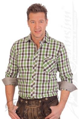 Spieth & Wensky Trachtenhemd - BASTIAN, Oliv, 43/44 (XL)
