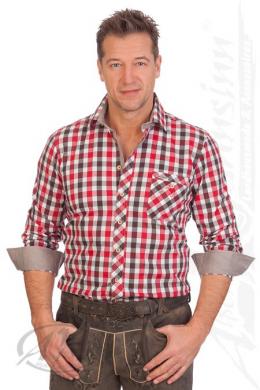 Spieth & Wensky Trachtenhemd - BASTIAN, Rot, 47/48 (XXXL)