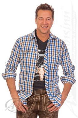Spieth & Wensky Trachtenhemd - DANIEL, Blau, 45/46 (XXL)