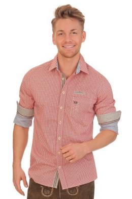 Spieth & Wensky Trachtenhemd - ENDRIK, Rot, 39/40 (M)