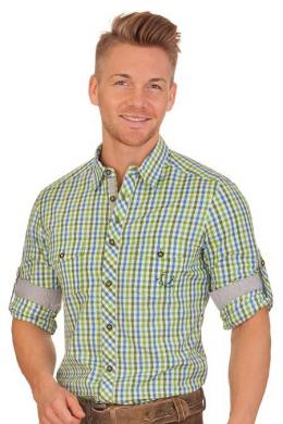 Spieth & Wensky Trachtenhemd - FESSEL, Oliv, 39/40 (M)