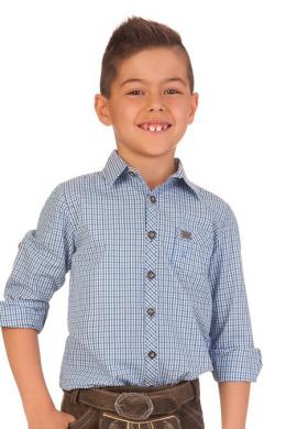 Spieth & Wensky Trachtenhemd Kind - GAUCHO, Blau, 170/176