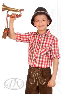 Spieth & Wensky Trachtenhemd Kind - Ki-H036 - SPEEDY, Rot, 86/92