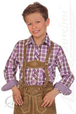 Spieth & Wensky Trachtenhemd Kind - Ki-H043 - WICKY, Beere, 98/104