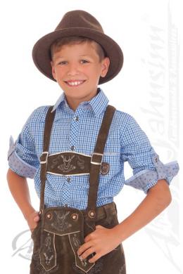 Spieth & Wensky Trachtenhemd Kind - Ki-H048 - ALADIN, Blau, 98/104