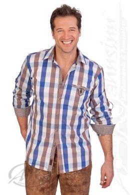 Spieth & Wensky Trachtenhemd - PARSBERG, Blau, 43/44 (XL)