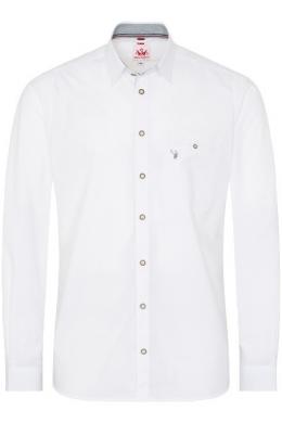 Spieth & Wensky Trachtenhemd - PERDIX, Weiß/Grün, 43/44 (XL)