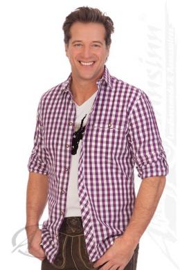 Spieth & Wensky Trachtenhemd - WOLFACH, Aubergine, 43/44 (XL)