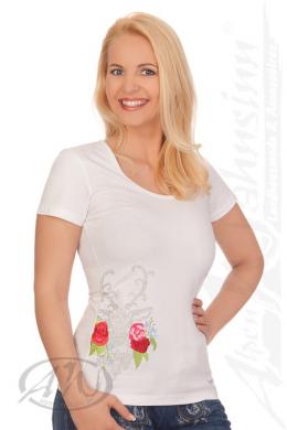 Spieth & Wensky Trachtenshirt Damen - DEKORATION, Weiß, S