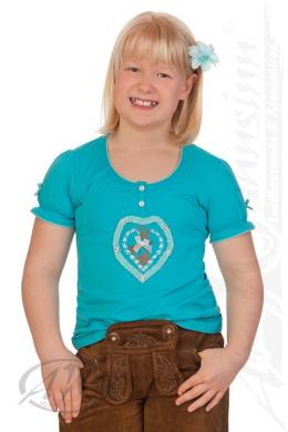 Spieth & Wensky Trachtenshirt Kind - WAPITI, Aqua, 98/104