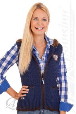 Spieth & Wensky Trachtenweste Damen - RUFINA, Denimblau, L