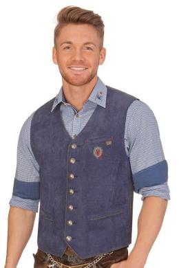 Spieth & Wensky Trachtenweste - GERIT, Jeansblau, 52