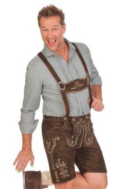 Stockerpoint Lederhose Herren kurz - BEPPO 3, Bison, 64