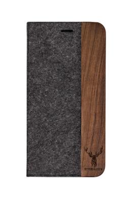 Timber&Jack Handyhülle - FILZ/WALNUSS, Anthrazit, iPhone 11