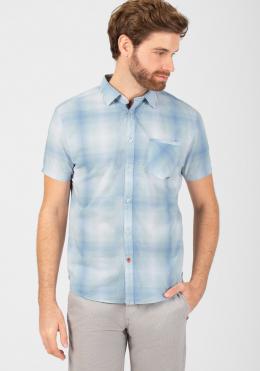 TIMEZONE Fading Check Shirt Hemden fading blue check