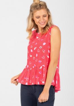 TIMEZONE Printed Sleeveless Blouse Blusen red watercolor minimal
