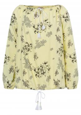 TIMEZONE Printed Tunic Blusen animal flower yellow