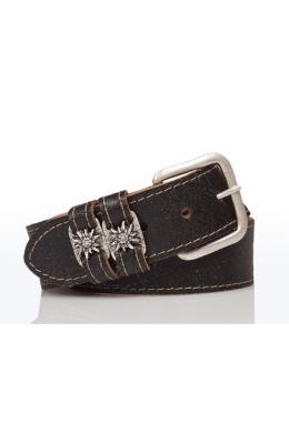 Wela Trachtengürtel - 80540/DOPPEL/EW, Schwarz antik, 75