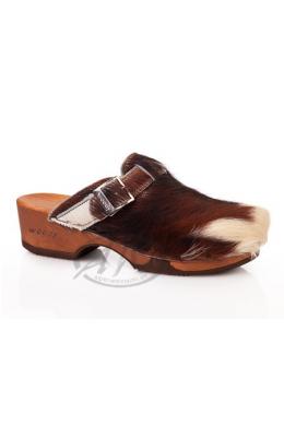 Woody Clogs Damen - MANU FELL, Kuhfell, 36