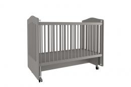 Almila Baby Schaukelbett Mia 60x120 in Grau auf Rollen