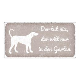 Aluschild im Vintage Look mit Wunschtext 300 x 150mm taupe