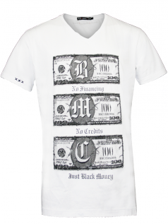 Black Money Crew Herren Shirt Benjamins (M) (wei)