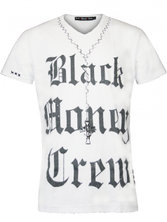 Black Money Crew Herren Shirt Rich Love (S) (wei)