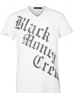 Black Money Crew Herren Shirt Scream (L) (wei)