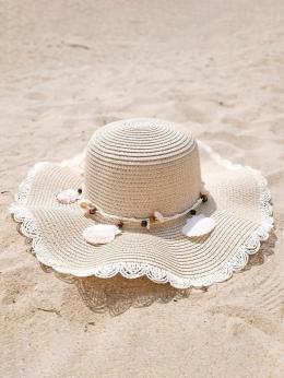 Böhmisch Unifarben Alle Jahreszeiten Nahtverarbeitung Urlaub Stroh Strandstil Stroh Regelmäßig Hüte für Damen
