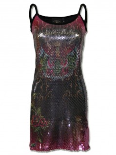 Christian Audigier Damen Pailetten Kleid Grenade