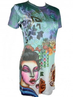 Christian Audigier Damen Special Tunica Shirt Geisha