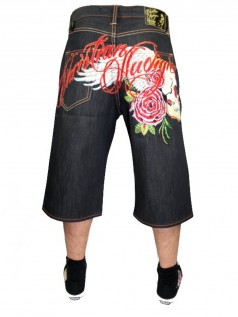 Christian Audigier Herren Strass Jeans Short (33)