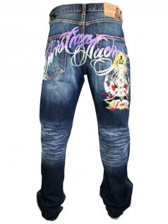 Christian Audigier Herren Vintage Jeans McQueen Buddha