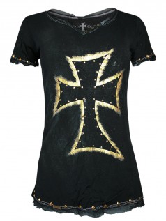 Cross & Glory Damen Shirt Iridium (XXL)