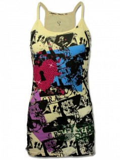 Crystal Rock Damen Strass Tank-Top Heart Rock n Roll