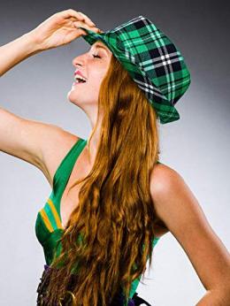 Damen Alle Jahreszeiten Kariert Party Polyester Urlaub NS.Patricks Day Baskenmütze Regelmäßig Hüte