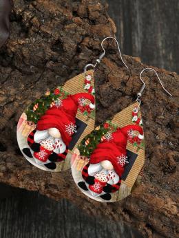 Damen Alle Jahreszeiten Weihnachten Party Print Pendeln Leder Standard Baumeln Ohrringe
