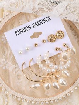 Damen Böhmisch Unifarben Alle Jahreszeiten Metall Täglich Perle Perle Standard Zucht Ohrringe
