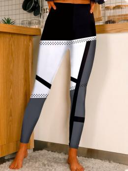 Damen Geometrisch Lässig Frühling Normal Täglich Weit Jersey Knöchelhose Regelmäßig Leggings