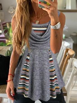 Damen Gestreift Lässig Sommer Print Mikroelastizität Täglich Regelmäßige Passform Ärmellos X-Linie Tanktop Blusen & Shirts