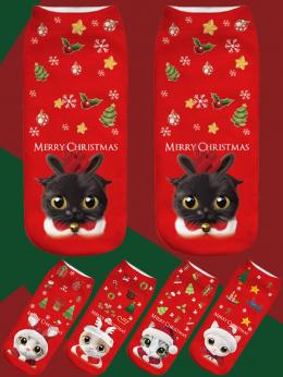 Damen Lässig Alle Jahreszeiten Katze Baumwolle Print Zuhause Standard Knöchelsocken Regelmäßig Socken