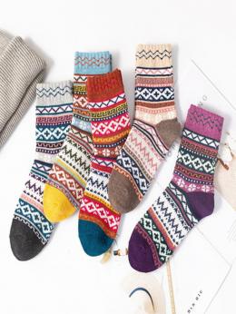 Damen Lässig Paisley Alle Jahreszeiten Baumwolle Antibakteriell Zuhause Bestseller Über das Unterschenkel Socken Regelmäßig Socken
