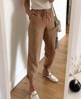 Damen Lässig Unifarben Alle Jahreszeiten Hohe Taille Weit Gummiband Bestseller Baumwolle Regelmäßig Hose