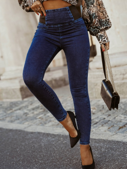 Damen Lässig Unifarben Alle Jahreszeiten Mikroelastizität Regelmäßige Passform Denim Lang H-Linie Regelmäßig Jeans