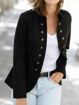 Damen Lässig Unifarben Frühling Polyester Täglich Bestseller Langarm Regelmäßig H-Linie Jacke